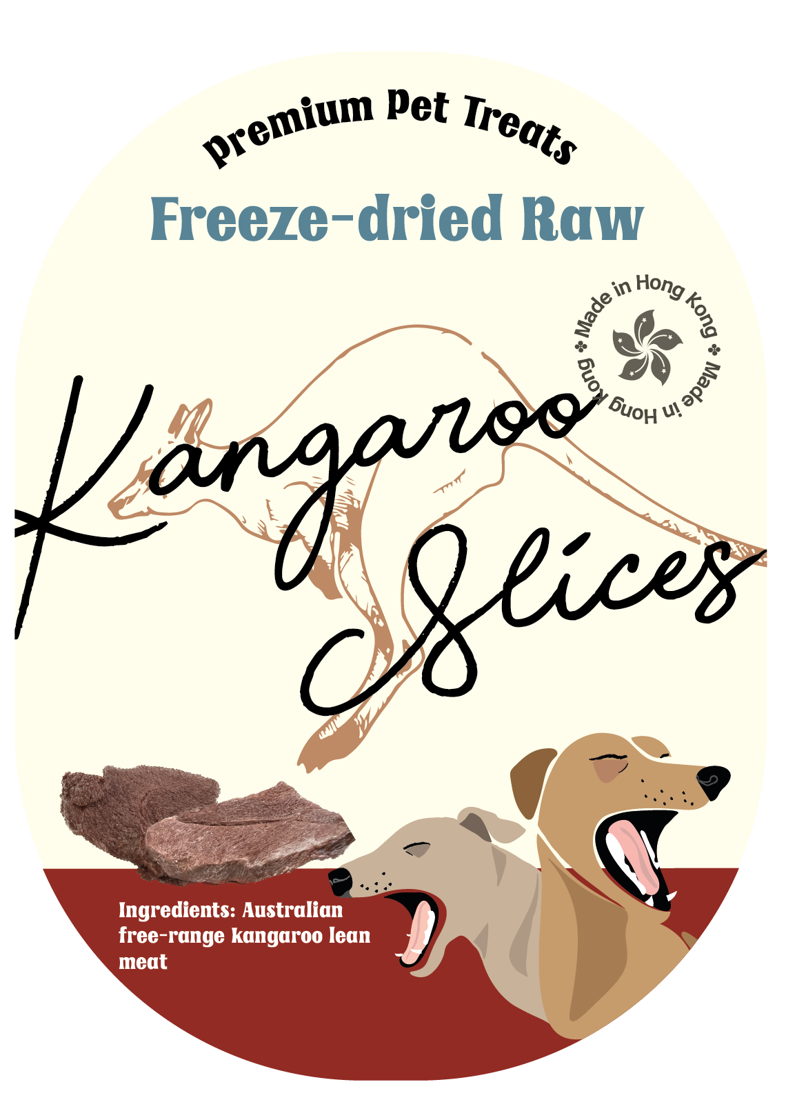 Freeze-dried Kangaroo Slices 凍乾走地袋鼠肉