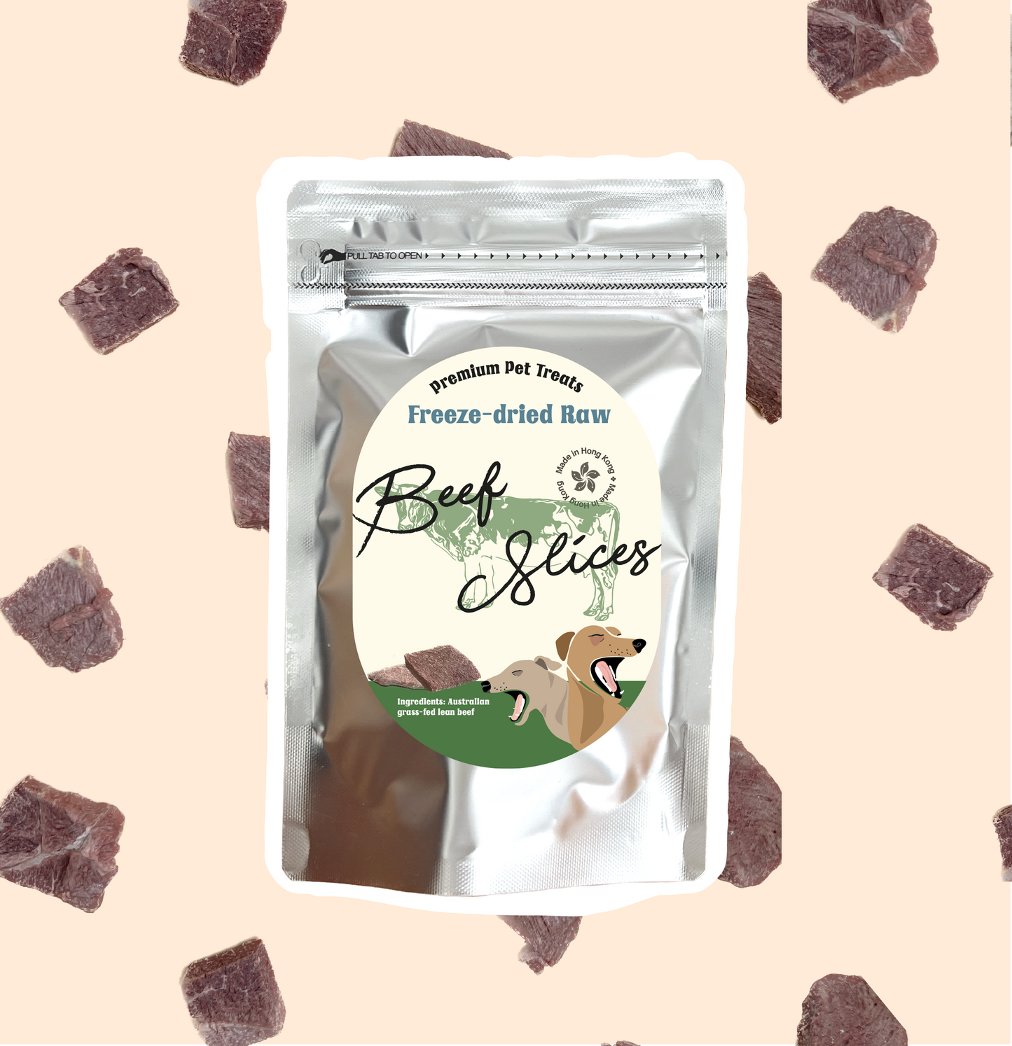 Freeze-dried Grass-fed Beef Slices 凍乾草飼牛肉片