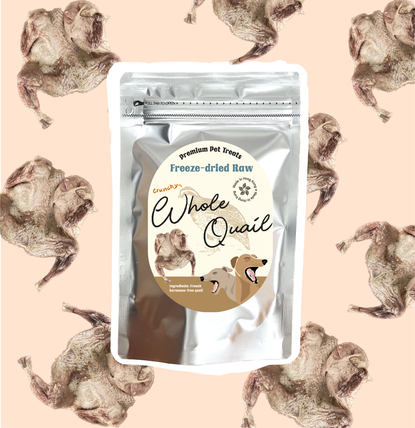 Freeze-dried Whole French Quail (skin off) 凍乾原隻法國鵪鶉(去皮)