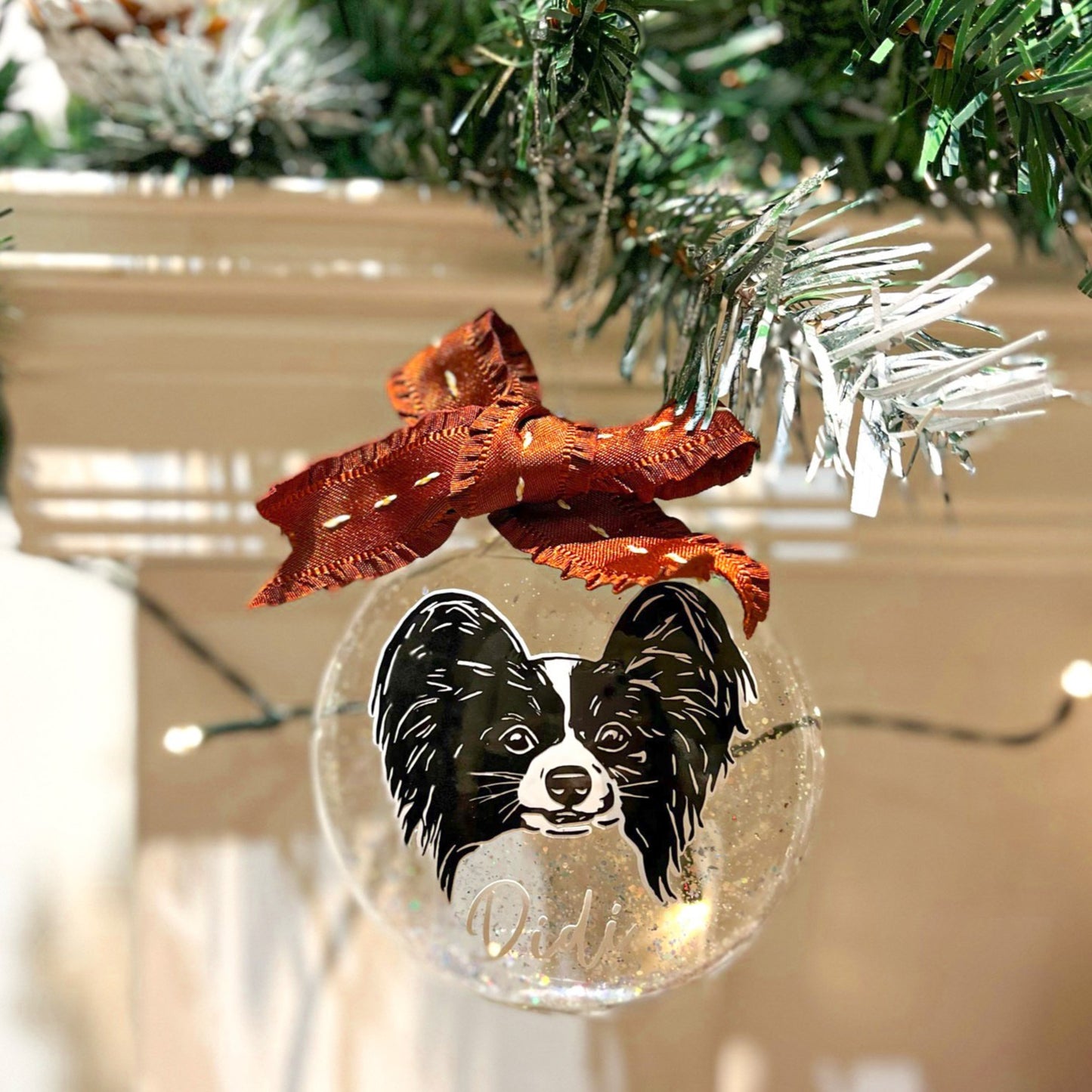 Pet Portrait Glass Bauble 寵物頭像聖誕掛飾