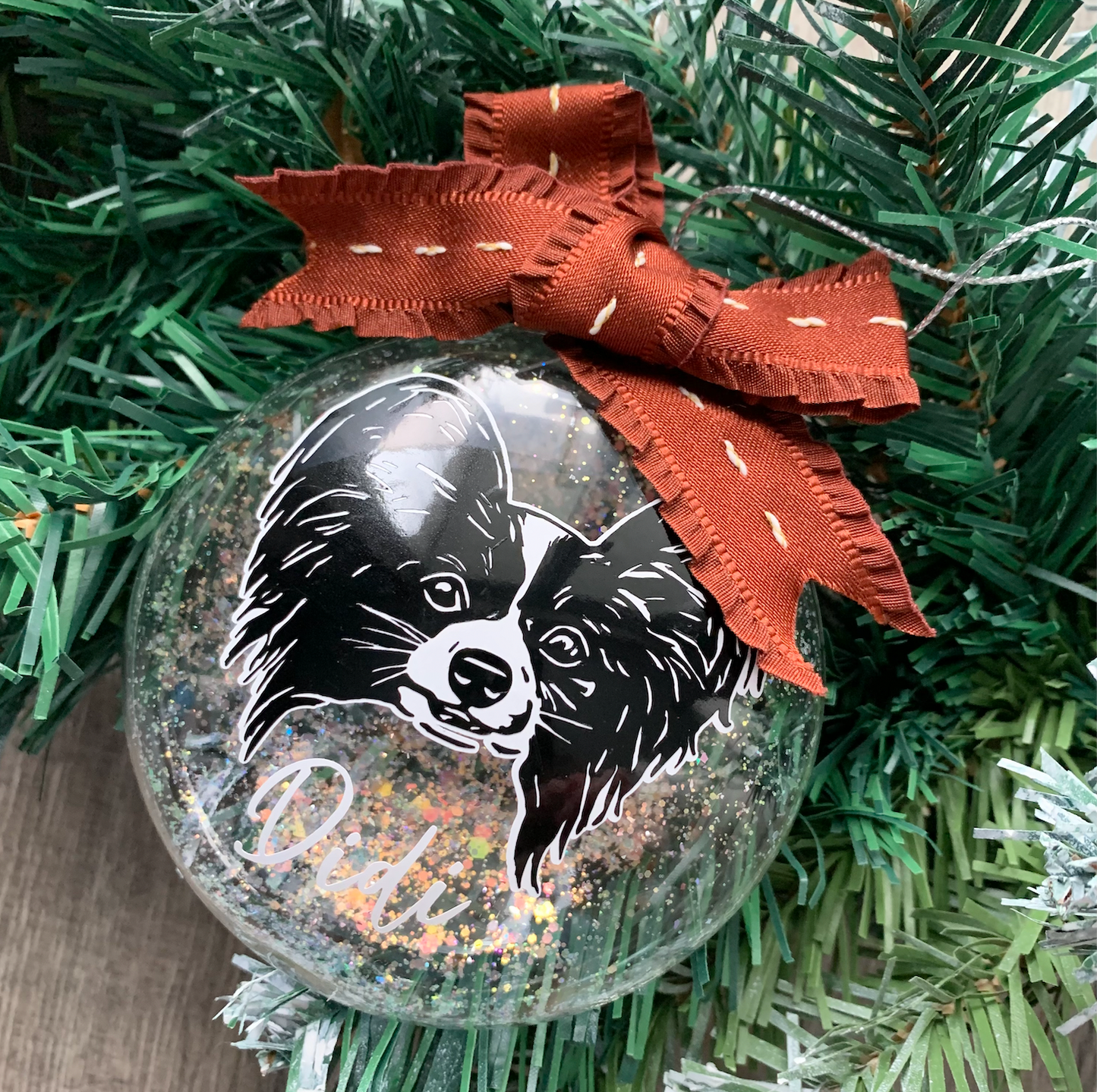 Pet Portrait Glass Bauble 寵物頭像聖誕掛飾