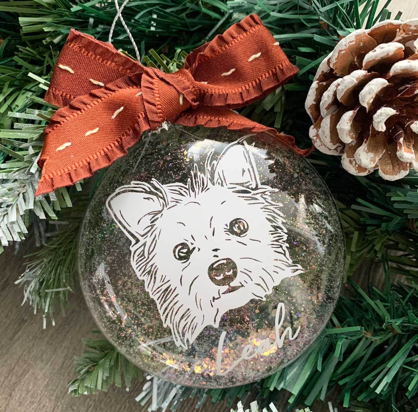 Pet Portrait Glass Bauble 寵物頭像聖誕掛飾